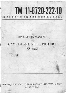 Military KS 4 manual. Camera Instructions.